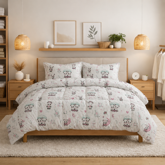 Pościel bawełniana 100% – Sweet Pandas – komplet pościeli